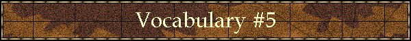 Vocabulary #5